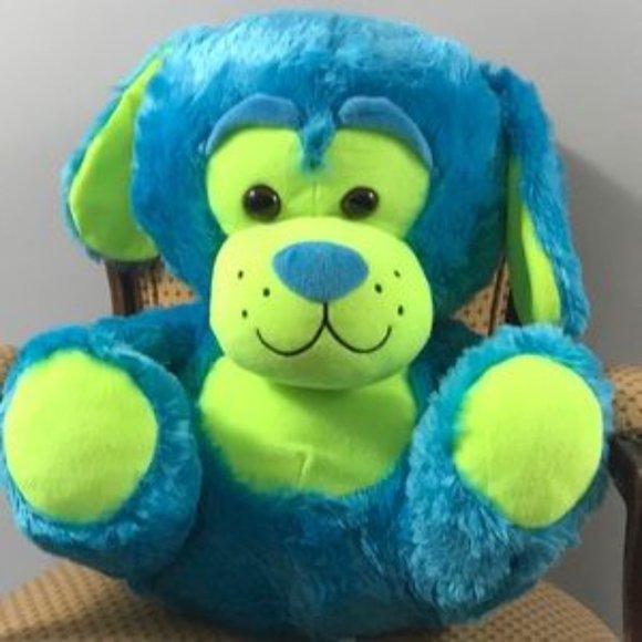 📌Peek-A-Boo neon color soft plush stuffed dog soft toy animal - Picture 4 of 7